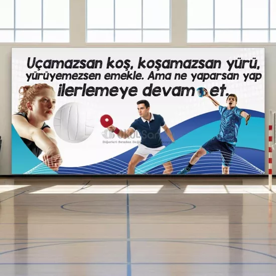 Beden eğitimi ve Spor Salonu Okul Posteri | Pes Etme